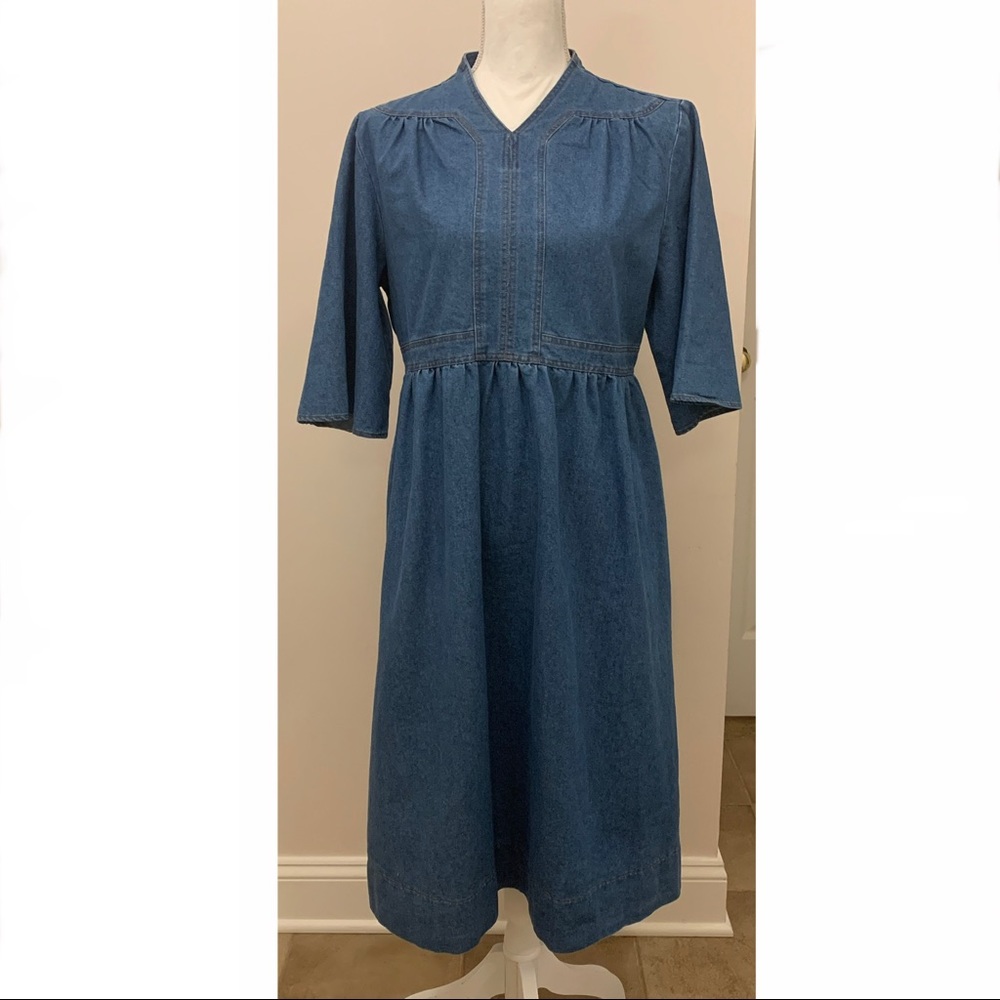 Denim midi dress